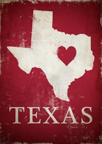 Texas Poster, Love Texas Poster, Size:16.5 inch x 11.7 inch, Heart Texas, Wall Art, Vintage Poster, Usa Poster, Travel, Art Print, Unframed