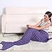 Newest Handmade Mermaid Tail Blanket, Warm and Soft with Scales Pattern for Adult Snuggled Upon The Sofa in Sweet Night (74'' x 35'')