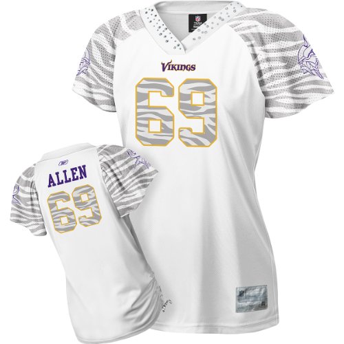 Reebok Minnesota Vikings Jared Allen Women's Zebra Field Flirt Fashion Jersey Small