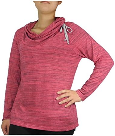PLUS SIZE Womens BALANCE COLLETION (BY MARIKA) Lightweight Cowl Neck Yoga Shirt 1X Rose