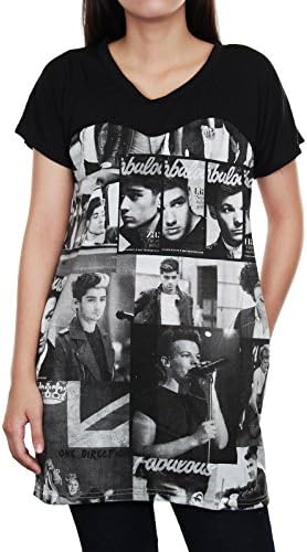 Monomania Women's One Direction 1D Music T-Shirt Mini Dress Size S-M