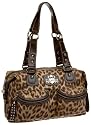 KATHY Van Zeeland Urban Legend Medium Satchel,Gold Leopard,one size