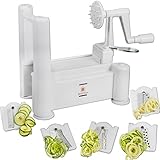 Brieftons 5-Blade Spiralizer: Vegetable Spiral Slicer, Best Veggie Pasta Spaghetti Maker for Low Carb/Paleo/Gluten-Free Meals