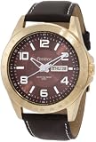Armitron Men's 20/4726BNGPBN Gold-Tone Brown Dial Leather Strap Watch