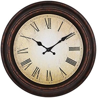 Daao Round,Living Room, Creative Wall Clock, Retro, Silent Wall Clock,16 Inch