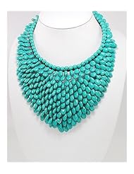 Ribbon Turquoise Necklace In Zinc
