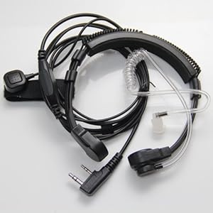 PRO Ajustable Laringófono Auricular Kit Bodyguard Transparente Con Micrófono Dedo PTT Para 2 pin Kenwood HYT PUXING WOUXUN LINTON Walkie Talkie