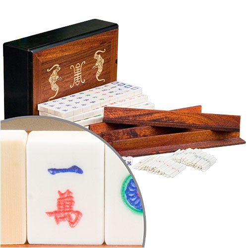 Childrens Toyshop  Toys : Chinese Rosewood Mahjong Set with Bat Decoration