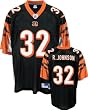 Rudi Johnson Black Reebok NFL Premier Cincinnati Bengals Jersey
