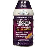 Wellesse Calcium & Vitamin D3, 1000mg, Natural Citrus Flavor, 16-Ounce Bottles (Pack of 2)