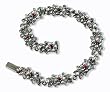Garnet Essence Silver Natural Seed Pearl Bracelet - by Dahlia Vintage Jewelry Collection