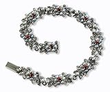 Garnet Essence Silver Natural Seed Pearl Bracelet - by Dahlia Vintage Jewelry Collection