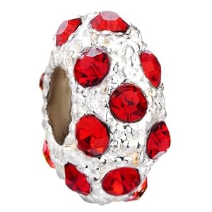 Pugster White Ball July Birthstone European Beads Fit Pandora Chamilia Biagi Charm Bracelet by Pugster