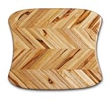 Proteak Teak Cutting Board-Inch Dock Cleat-Inch 14-by-12-by-1-Inch Herringbone Grain