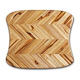 Proteak Teak Cutting Board-Inch Dock Cleat-Inch 14-by-12-by-1-Inch Herringbone Grain by Proteak Renewable Forestry