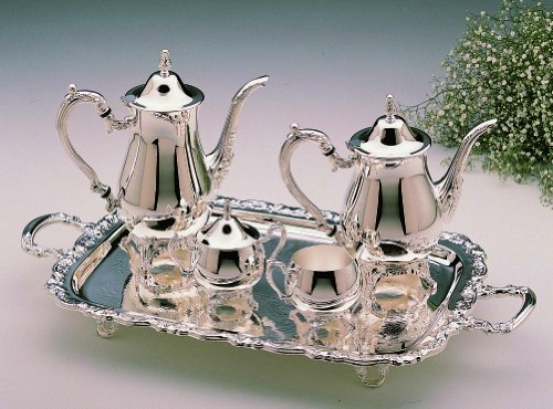 5 PIECE SILVER ASHLEY COFFEE SET