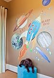 Oopsy Daisy Retro Rocket Peel & Place Wall Art by Jill Bachman Pabich, 54" x 60"