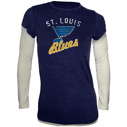Old Time Hockey St Louis Blues Women's Sadie Long Sleeve Thermal Fooler T-Shirt Extra Large