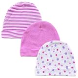 Luvable Friends 3-Pack Infant Caps-Pink - 0-6 Months
