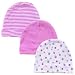 Luvable Friends 3-Pack Infant Caps-Pink - 0-6 Months
