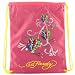 Ed Hardy Drew Drawstring Glitter Butterfly Bag - Hot Pink-One Size