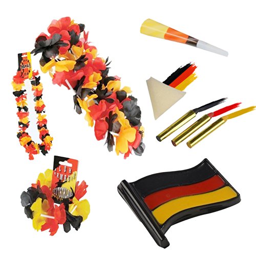 Taffstyle® Fan Set Fanartikel Deutschland Fussball WM Weltmeisterschaft 2014 & EM Länder Flaggen Style – 4-teiliges Damen
