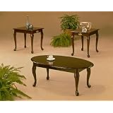 3 pcs coffee & end table set Queen Anne style