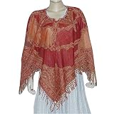 Ponchos in Wool Jacquard Design Womens Outerwear Dress 40  x 40 