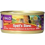 Halo Spot's Stew Natural Canned Chicken and Beef Recipe Food for Cats, 5-1/2-Ounce,12 pack