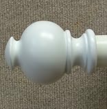 Button Wood Finial in White finish for a 1-3/8" dowel rod - 2/pack