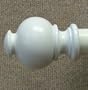 Button Wood Finial in White finish for a 1-3/8" dowel rod - 2/pack [CAPITOL CITY LUMBER]
