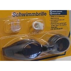 Antibeschlag Schwimmbrille im SET, mit Nasenklammer, Ohrenst�psel, Taucherbrille / Schwimm Brille schwarz (LHS)