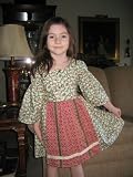 Thistleberry, Red and Olive Dress with Quaint Trim and Vintage Buttons