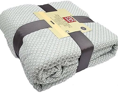 Kaitlin 100% Organic Cotton Fiber All Seasons Blanket (King, Mint Green)