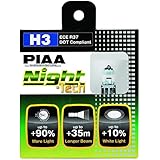 PIAA 10703 H3 Night Tech High Performance Halogen Bulb, (Pack of 2)