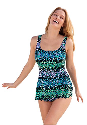 Delta Burke Women's Plus Size Swimsuit In Sarong Style
