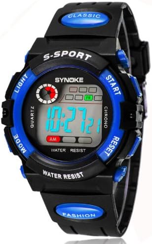 SYNOKE Unisex Kids Student Watches Fashion Sports Watches with Alarm Chronograph Long lasting battery Calendar Noctilucen Wristband Digital Watches