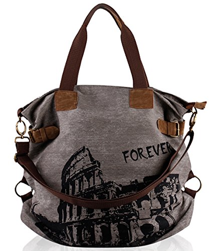 Fansela(TM) Women Vintage Retro Canvas Hobo Shopper Crossbody Handbag