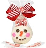 Golda & I Chocolatiers White Snowman Pink Cheeks with Candy Canes, 6.2-Ounce Bags (Pack of 2)