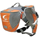 Columbustore Outdoor Adjustable Dog Saddle Bag Large Capacity Dog Backpack with Reflective Stripe (Orange, Large)
