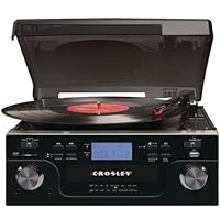 Crosley CR6008A-BK Tech Turntable with CD Player