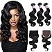 Mike & Mary® Top 7A Best Brazilian Hair 3 Bundles with Lace Closure 4x4