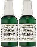 Watts Beauty 2.5% Retinol Cream - Anti Aging Retinol Enhanced with Hyaluronic Acid, Vitamin E & Phospholipids - Works Wonders on Large Pores, Blemishes, Uneven Skin Tone, Acne, Dull Skin & Aging Skin