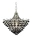 AF Lighting 7492-3H Spellbound 3 x 60-Watt Light Edison Base Pendant, Chrome with Clear and Black Glass Beads