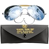 MIRROR AIR FORCE STYLE SUNGLASSES W/CASE