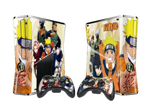 NARUTO Protector Skin Decal Sticker for Xbox 360 Slim (1 piece for the game console & 2 pieces for 2 controllers)