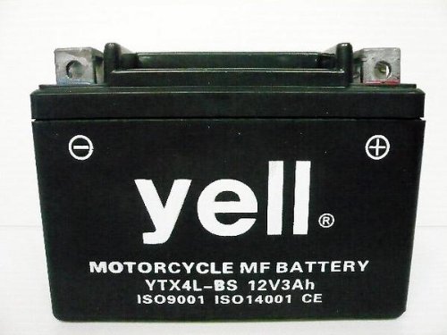 充電済　yellバイク用バッテリー　YTX4L-BS(YT4L-BS・GT4L-BS・FT4L-BS互換)　密閉型　メンテナンスフリー 1年保証