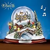 Kinkade Musical Jingle Bells Snowglobe With Swirling Snow