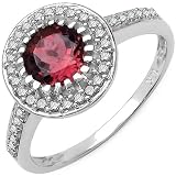 1.00 Carat Genuine Pink Tourmaline and 0.20 ct. t.w. Genuine Diamond Accents 10K White Gold Ring