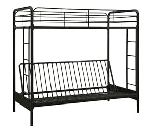 Dorel Home Products Twin-Over-Full Futon Bunk Bed, Black